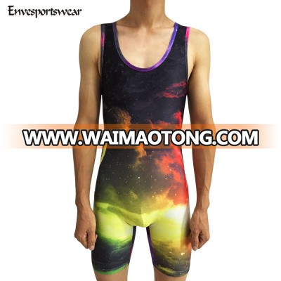 china plus size low cut custom wrestling singlet clothes